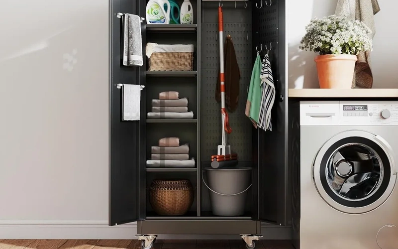 metal-garage-cabinet-set-with-wheels