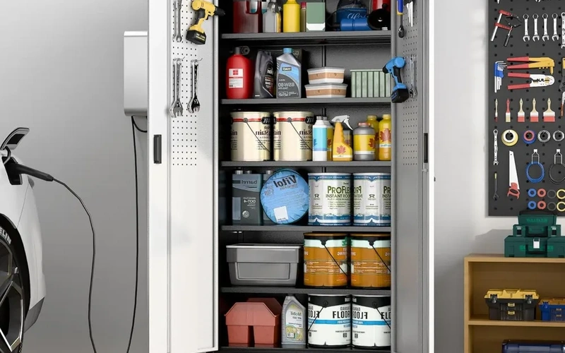 metal-garagecabinetset-with-adjustable-shelves