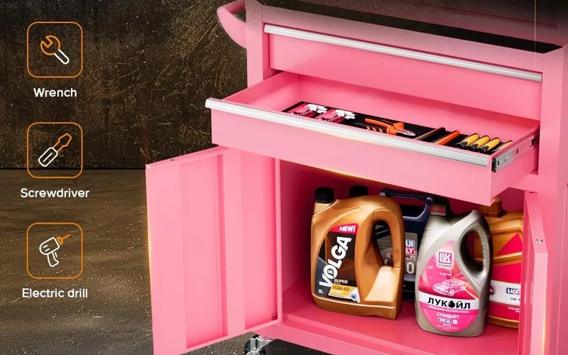 rolling-metal-garagecabinetset-with-drawers