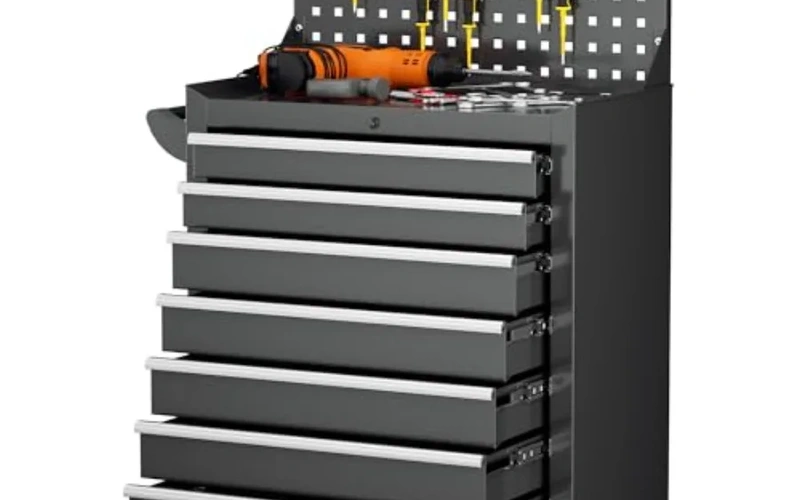 rolling-metal-garagecabinetset-with-pegboard