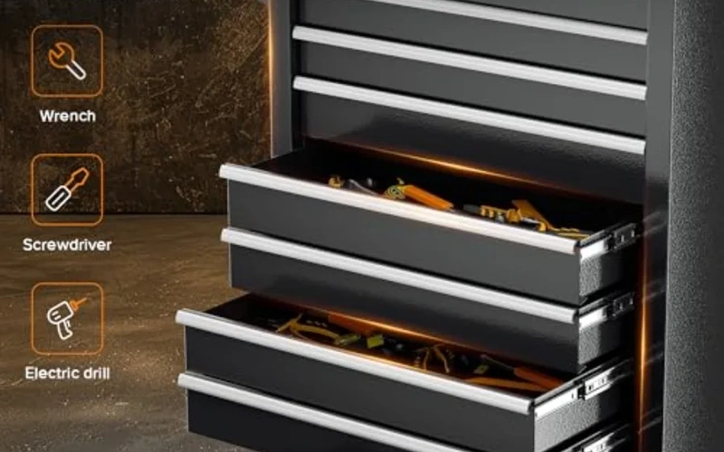 rolling-metal-garagecabinetset-with-pegboard